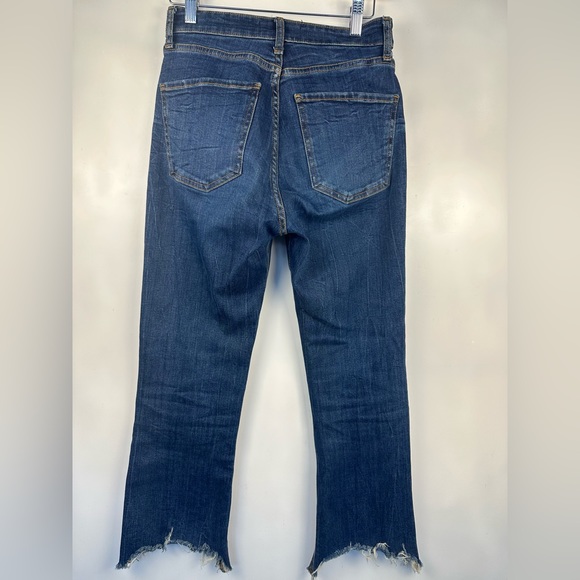 Zara Women's Jeans 4 The Dreed Flare Button Down Fly Button Raw Hem - Picture 2 of 8